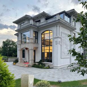 肇庆 白麻花岗岩私人别墅干挂石材豪华定制