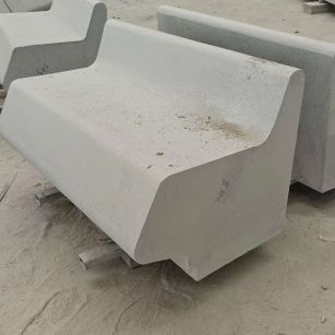 肇庆 芝麻白花岗岩异形坐凳，石凳