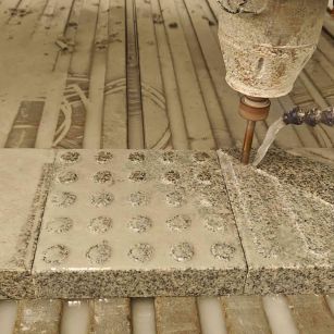 肇庆 芝麻白花岗岩石材盲人石、盲道石、盲点石