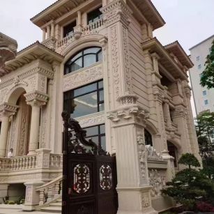 肇庆 黄金麻花岗岩别墅外墙干挂效果展示