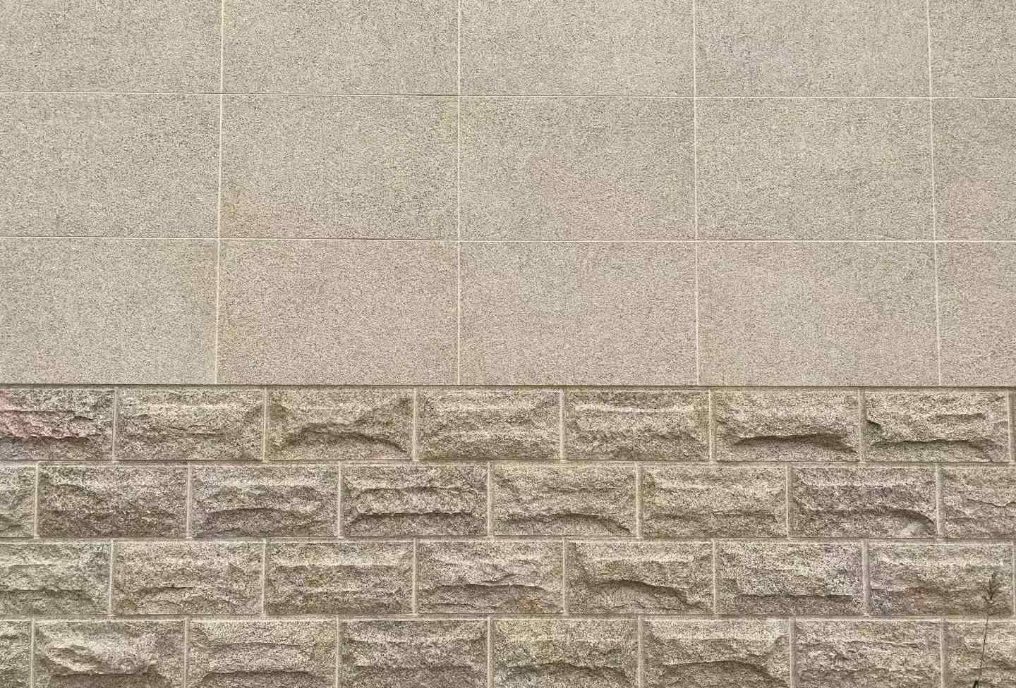 肇庆 黄金麻自然面蘑菇石配荔枝面干挂