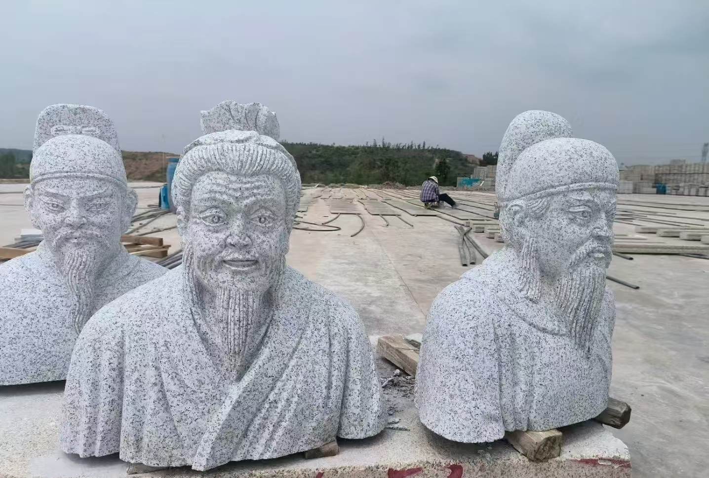 肇庆 白麻花岗岩石材人物立体雕刻