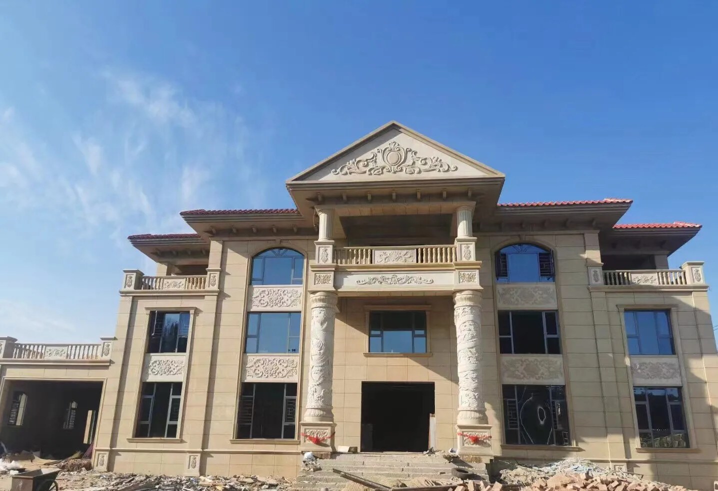 肇庆 黄金麻花岗岩别墅外墙干挂