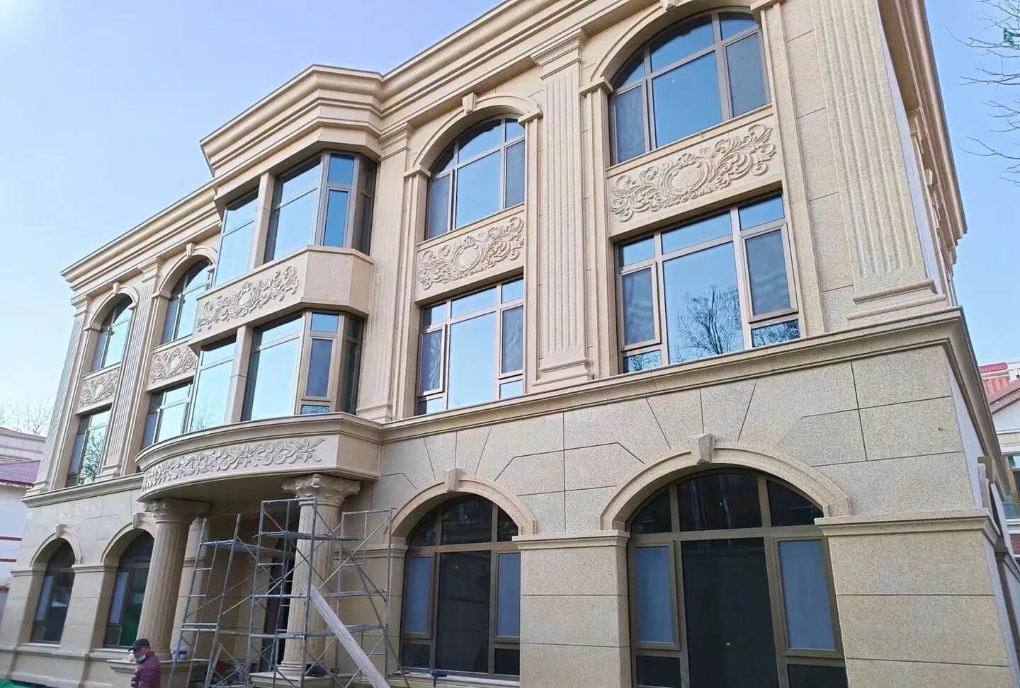 肇庆 黄金麻花岗岩别墅外墙干挂