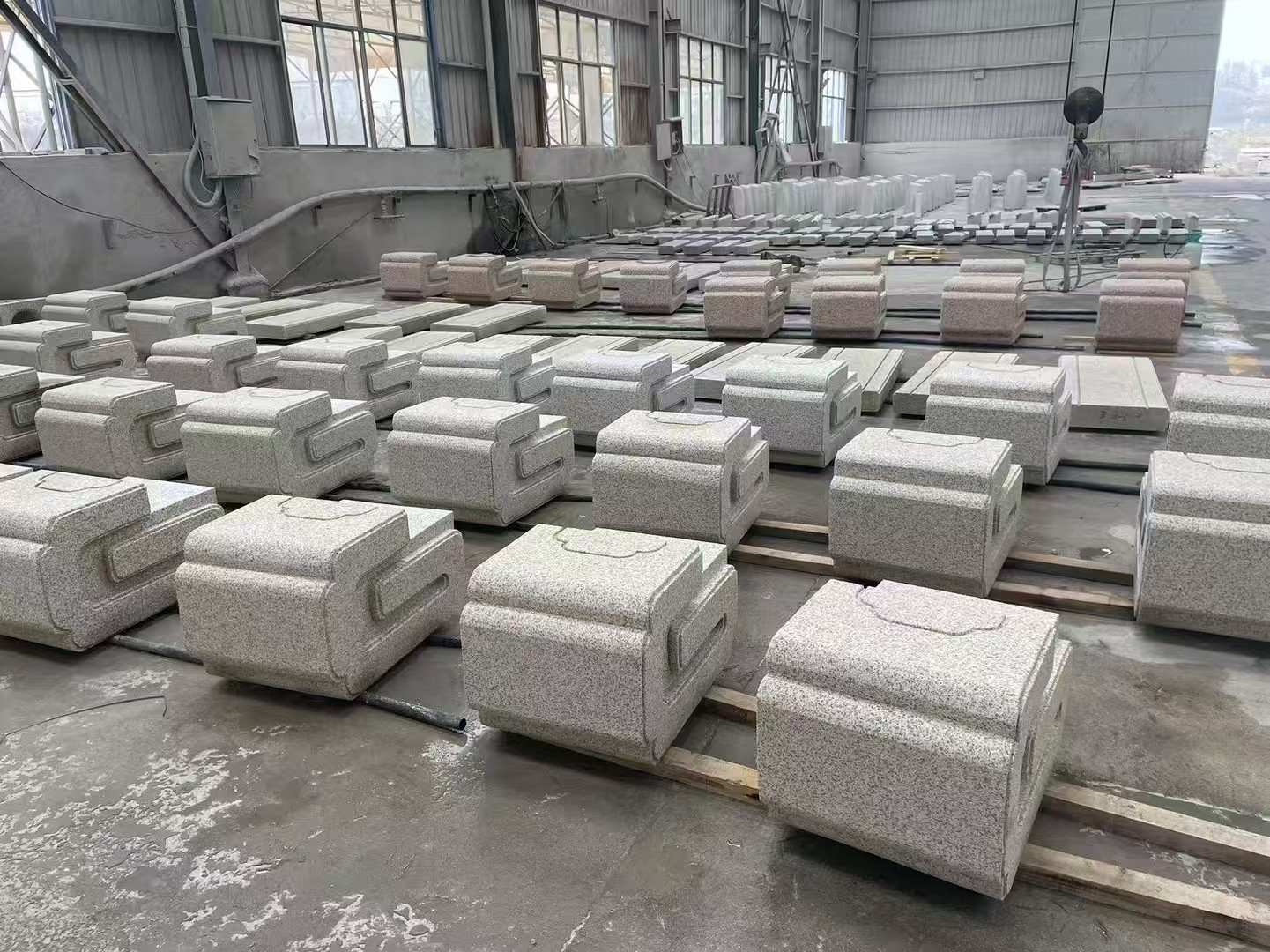 肇庆 白麻花岗岩异形加工-石凳，坐凳