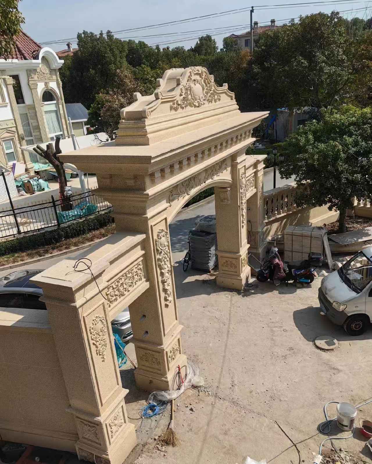 肇庆 黄金麻荔枝面花岗岩别墅门楼