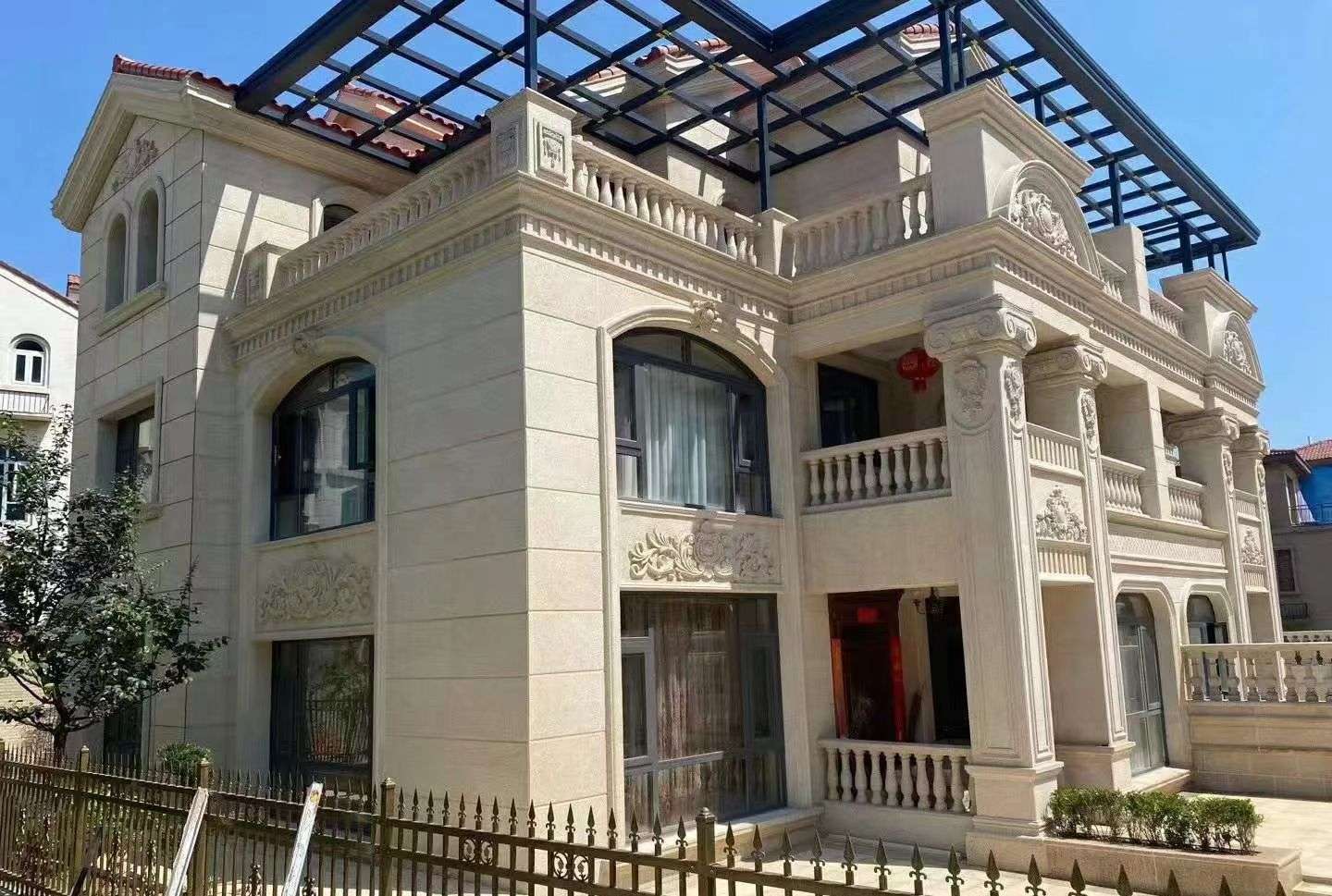 肇庆 黄金麻花岗岩荔枝面别墅外墙干挂